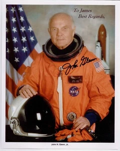 NASA Mercury Shuttle Astronaut John Glenn Autographed Signed 8x10 Photo Litho - Bild 1 von 2