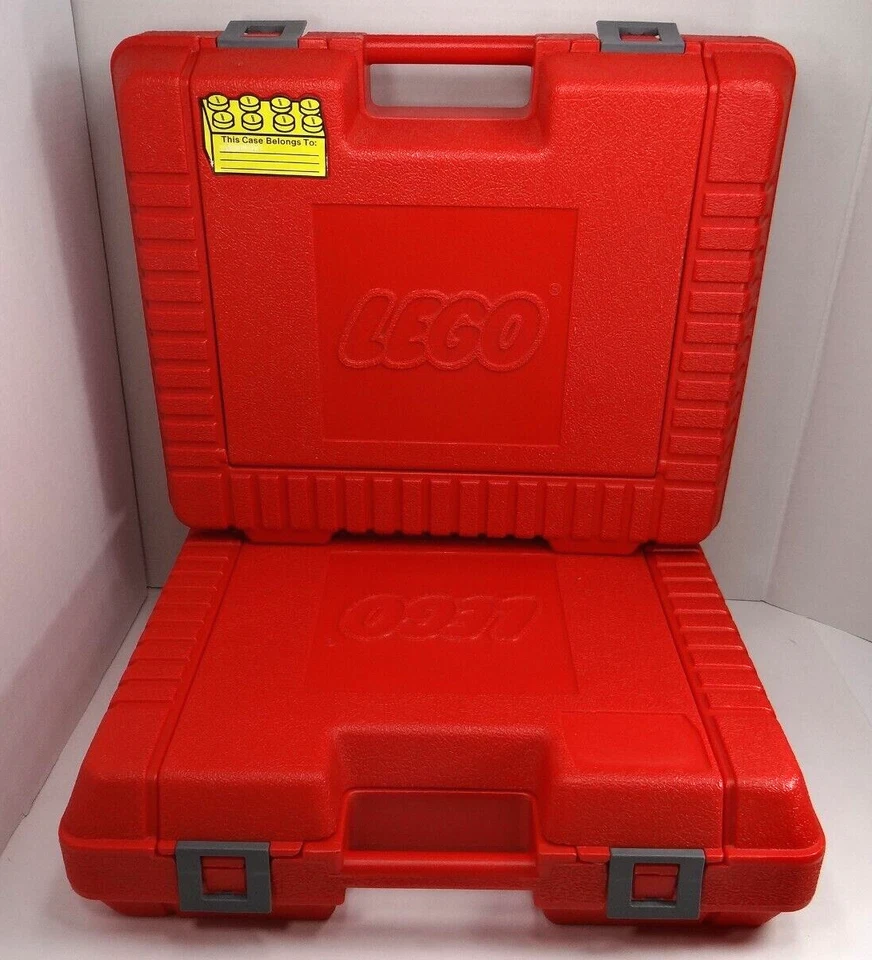 Lego Vintage 1985 Red Plastic Flip Top Storage Carrying Case Lot Of 2 - Image 1 of 4