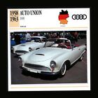 1958-1963 Auto Union 1000  ATLAS EDITION Classic Car Info Spec Card