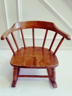 Victorian childs low back Windsor chair, children, bow arm chair - Image 1 of 4