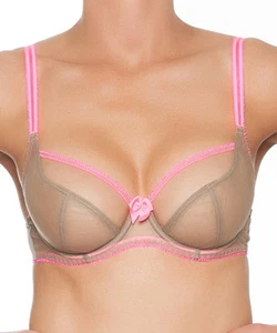 Alter Ego & Elsa Pink Mesh Dessous Full-Coverage Bra Sexy Ladies Lingerie  Women - Picture 1 of 2