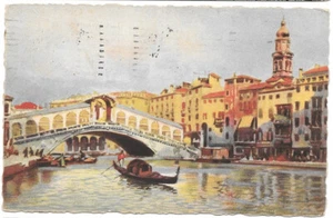 Rialto Venice Italy Canal Vintage Antique Postcard 1924 - Picture 1 of 2