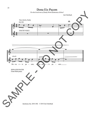 NEW Dona Eis Pacem from Newtown Requiem f. pno, yng voice & flute	JSU-1700619.1 - Image 1 of 2