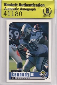 Cortez Kennedy Signed 1998 UD Choice Seahawks Football Card #170 BAS COA Auto'd - Picture 1 of 12