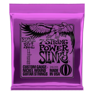 Paquetes de 7 cuerdas para guitarra eléctrica Ernie Ball 2620 Power 11-58 1,2,3,4,5,6 - Imagen 1 de 1