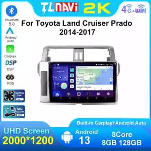 2 Din Car Stereo For Toyota Land Cruiser Prado 2014-2017 10" Bluetooth Radio USB - Picture 1 of 32