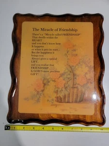 "The Miracle of Friendship" Wall Hanging Decorative Wooden Sign 10.25" x 12" - Picture 1 of 7