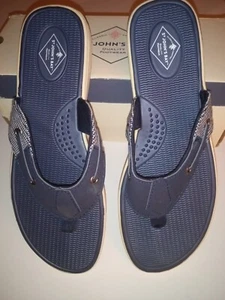 St Johns Bay Women's Sandals SJB Sailor Navy SZ 9.5 Flip Flops /Thong NOS - Picture 1 of 4