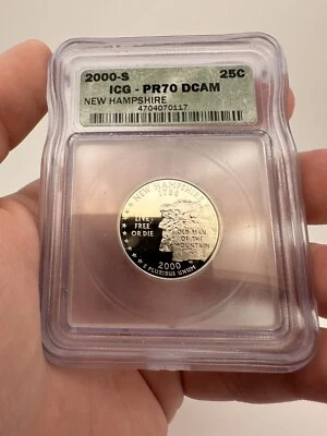 2000-S NEW HAMPSHIRE  25 Cent ICG PR70 DCAM - Image 1 of 4