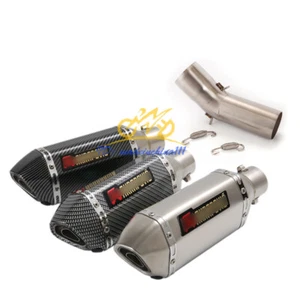 For Kawasaki Ninja ZX6R ZX636 2009-2023 Mid Exhaust Link Pipe System Muffler Tip - Bild 1 von 11