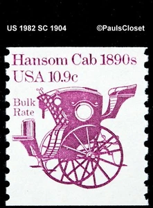 US 1982 SC 1904 cabina Hansom 10,9 ¢ velocidad a granel púrpura sin montar o nunca montada bobina P10 V en muy buen estado - Imagen 1 de 2