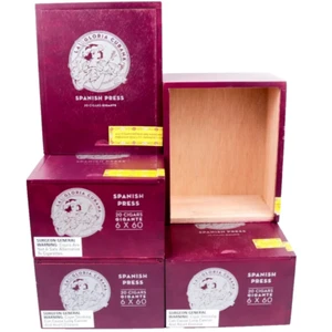 Lot of 5 La Gloria Cubana Gigante Spanish Wooden Cigar Box 6.75" x 5.5" x 3.5" - Picture 1 of 10