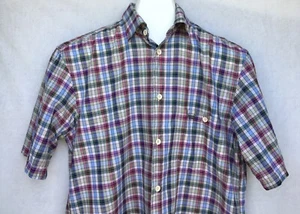 Missoni Sport Button Front Shirt Blue Green Burgundy White Short Sleeve Small - Picture 1 of 12