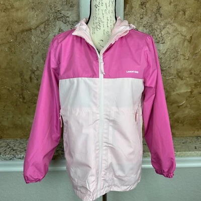 NWT Lands' End Full Zip Hooded Jacket Girls XL 16 Pink Ski Windbreaker  No Liner - Image 1 of 4
