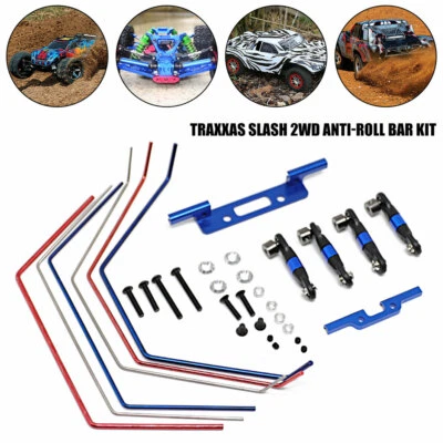  Front + Rear Wide Sway Bar Kit For 1/10 Traxxas Slash 2WD Short Course Truck - Image 1 of 4