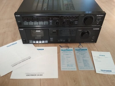 TELEFUNKEN HA 860 Verstärker und HC 860 Cassetten-Deck mit Original-Anleitungen - Bild 1 von 4
