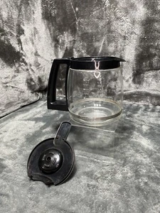 Cuisinart Coffee Pot 12 Cup Replacement Glass Carafe Black Lid Handle - Picture 1 of 8