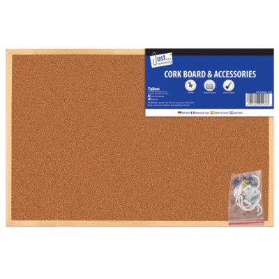 Cork Board 300 x 450 mm Wooden Frame Pinboard For Notice Memo Office School - Image 1 of 4