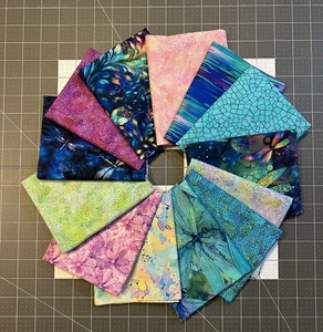 Timeless Treasures Dragonfly Illusions - 13 Fat Quarter Cuts Bundle - Picture 1 of 15
