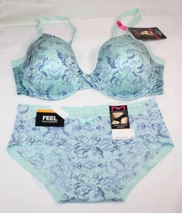NEW MAIDENFORM cool comfort fabric BRA dm7541 AND comfort devotion HIPSTER GREEN - Picture 1 of 9