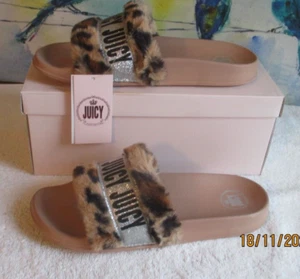 New Juicy Couture Juicy Wake Leopard Sandals Slip Ons Women's Size 9.5 - Picture 1 of 4