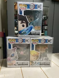 Lotto Funko Pop Demon Slayer - Main 3 Tanjiro, Inosuke, Zenitsu con protezioni - Foto 1 di 4