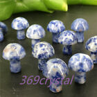 10pcs Natural mini blue spot quartz mushroom Quartz Crystal Gift Reiki Healing