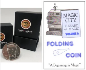 Folding Coin Half Dollar (D0020) by Tango, Plus Magic City Pro Book! - Picture 1 of 4