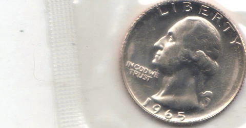1965 S M S WASHINGTON QUARTER GEM UNCIRCULATED PROOF LIKE IN MINT CELLO L@@K Cover