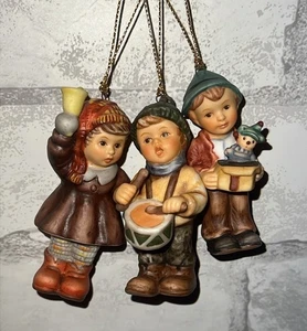 3 Vintage Hummel Christmas Ornaments Goebel Jolly Surprise Jingle Drummer Boy - Picture 1 of 4