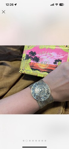 Bracciale Autentico Limitato Versace x H&M Logo Catena Argento Greca Fibbia G x H