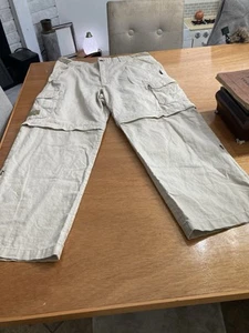 Scottevest TEC Mens Size 36/30 Khaki Chino Cargo Pants/shorts Convertible Pocket - Picture 1 of 14