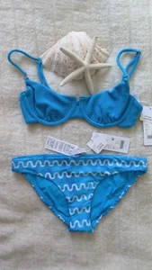 NEW Seafolly 8AUS Sea Dive Underwire Bra & 8 AUS Soundwave Hipster Turquoise - Bild 1 von 17