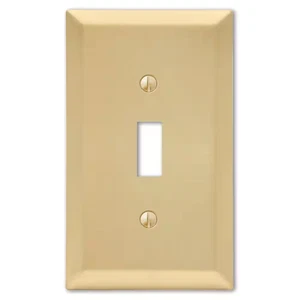 Metallische 1 Gang Knebel Stahl Wandplatte - Satin Messing - Bild 1 von 12