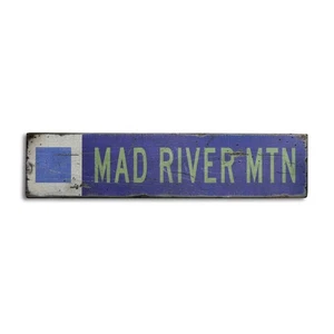 Custom Snow Ski Trail Sign - Rustic Hand Made Distressed Wooden - Picture 1 of 3