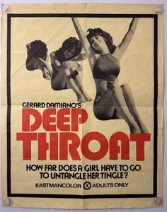 DEEP THROAT Original One Sheet (23" x 29") Movie Poster - 1972 - VERY RARE! - Picture 1 of 7