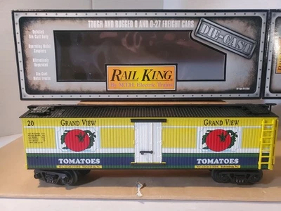 MTH Rail King 30-8628 Grand View Tomatoes Die-Cast Reefer Car O-27 Gauge New OB - Image 1 of 4