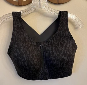 Reggiseno Lululemon Enlite con zip frontale in incognito mimetico multi grigio nero taglia 36DD - Foto 1 di 7
