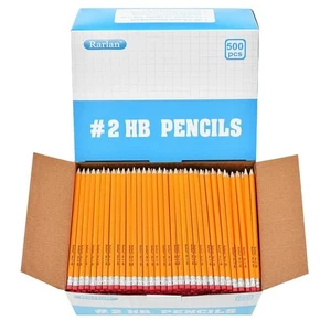 Wood-Cased #2 HB Pencils, Pre-sharpened, 500 Count Bulk Pack - Picture 1 of 6