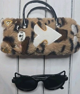 Cat Sunglasses Faux Fur Case Shades Girls Bengal Sunshades Cats Glasses Tabby - Picture 1 of 5