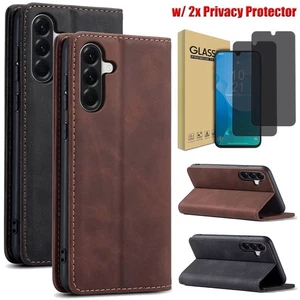 Funda Magnética Abatible de Cuero para Samsung Galaxy A17 Privacidad Vidrio Templado - Imagen 1 de 32