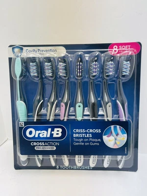 Oral-B Crossaction Pro Advanced 8 Toothbrushes SOFT Value Pack  - Image 1 of 2