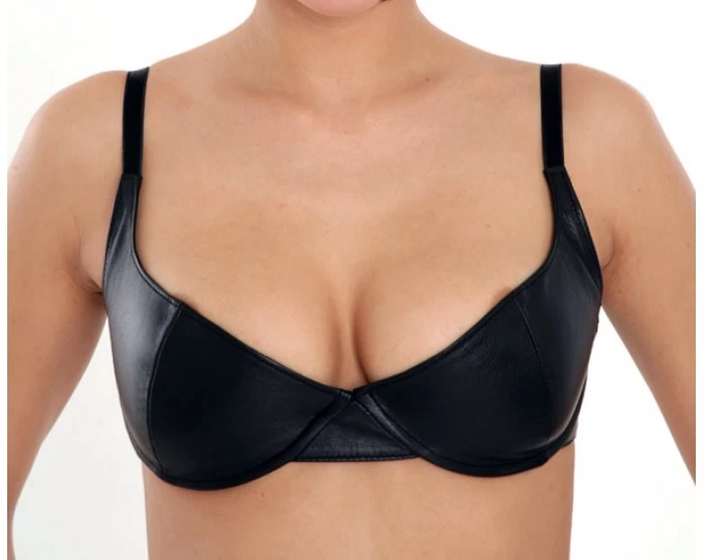 Sexy Leather Bra Ladies Fetish Bondage Lingerie Gothic Clubwear Made to Measure - Image 1 of 3