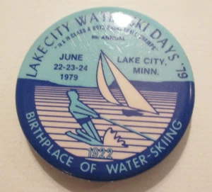 Minnesota Lake City Mn Water Ski Days 1979 botón Pinback vintage - Imagen 1 de 3