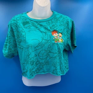 Nickelodeon Rugrats Chuckie Tommy Reptar Crop Top T Shirt Women's - Picture 1 of 5