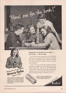Kodak Brownie Reflex Synchro Model Vintage Print Ad 1946 Black White - Bild 1 von 1