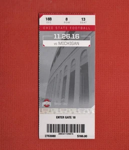 2016 OHIO STATE vs. MICHIGAN Football FULL TICKET - 2 OT - Nice - Picture 1 of 2