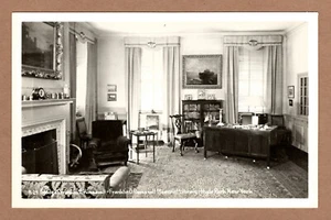 RPPC Franklin D Roosevelt Study Memorial Library Hyde Park NY UNP Postcard - Picture 1 of 2