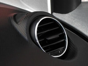 Fits Seat Leon II 05-12 Aluminium polierte Ringe für Lüftungsöffnungen 2 Stück - Picture 1 of 11