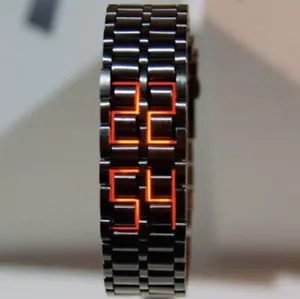 Lava Bracelet Luxury Men's Women LED Digital Stainless Steel Sport Watch - Picture 1 of 13